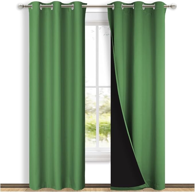 NICETOWN Forest Green Full Shade Curtain Panels, Pair of Thermal Insulated & by NICETOWN
