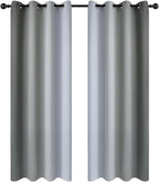 Yakamok Gray and Greyish White Thermal Insulated Grommet Light Blocking Window by Yakamok