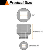 HARFINGTON 4 Point Square Socket 3/4" Drive 24mm Metric CR-MO Phosphate Blackening Standard Wheel Impact Sockets for Auto Repair Mechanical Maintenance Home Install
