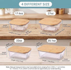 4 PCS Glass Food Storage Containers