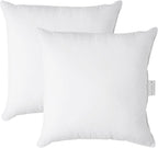 LANE LINEN 26x26 White Throw Pillow Inserts – Pack of 2 White, Fluffy by LaneLinen