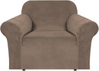 H.VERSAILTEX Stretch Velvet Armchair Cover Couch Covers 1 Cushion Chair by HVERSAILTEX