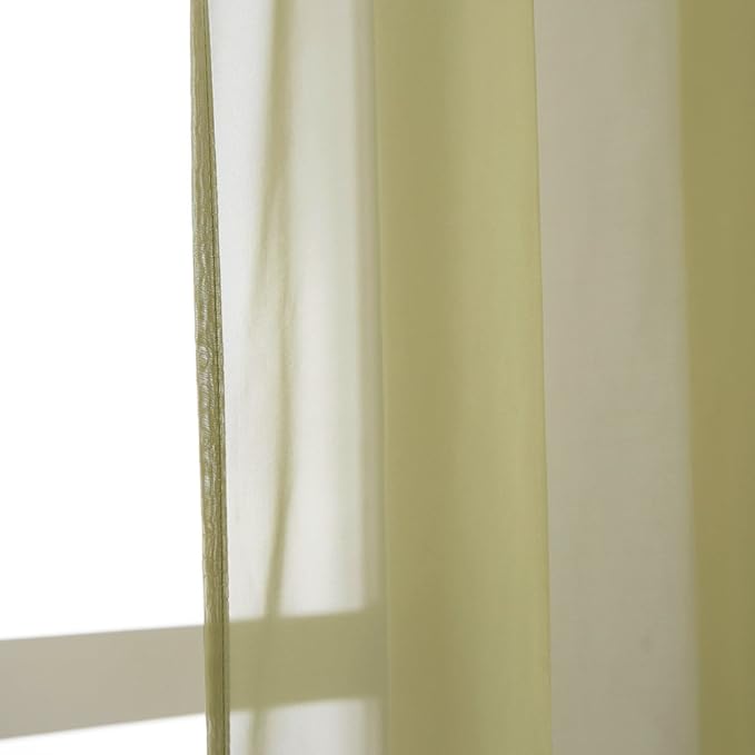 NICETOWN Sheer Window Curtains Green - Image 3