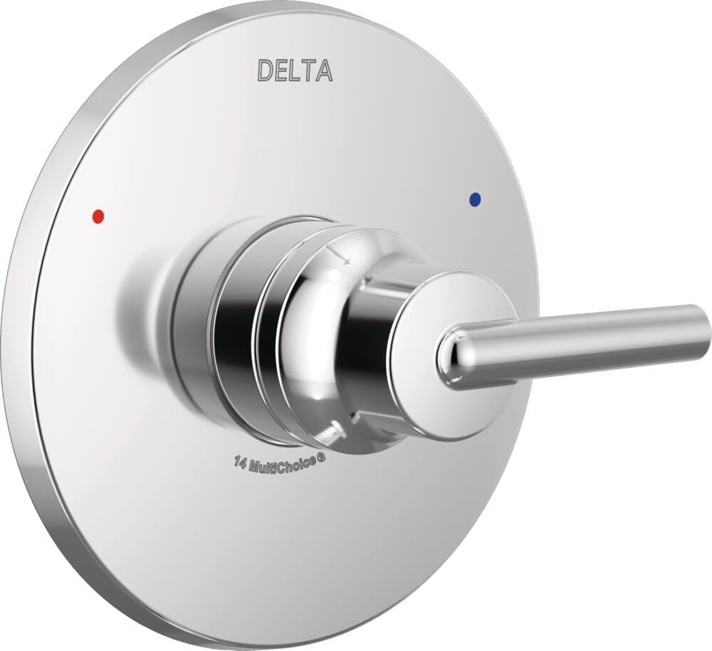 Delta Faucet Trinsic 14 Series Single-Function Black Shower Valve Trim Kit, Shower Handle, Delta Shower Trim Kit, Matte Black T14059-BL (Valve Not Included)