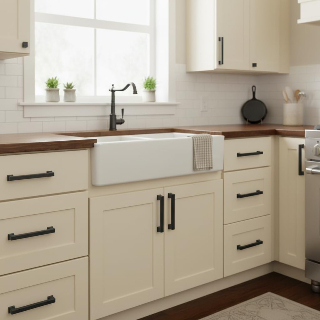 5" Matte Black Cabinet Pulls and Handles 10 Pack, AL3071MB