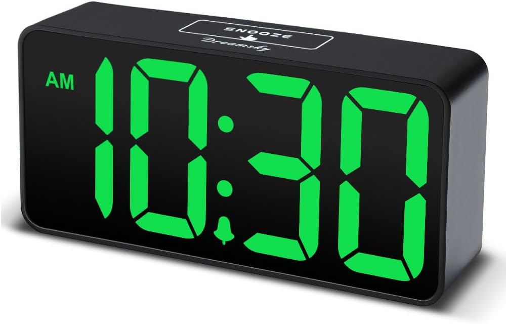 DreamSky Small Digital Alarm Clock for Bedroom with Large Big Numbers