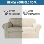 H.VERSAILTEX Real Velvet Plush 3 Piece Stretch Sofa Covers Couch Covers - Image 8