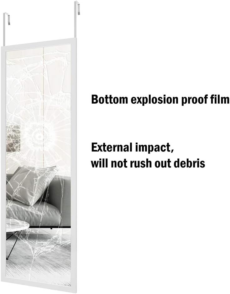 Over The Door Full Length Mirror Wall Mounted Hanging Full Body Length