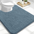 OLANLY Toilet Rugs U-Shaped 24x20, Soft Absorbent Chenille Contour Rugs