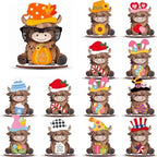 27 Pcs Interchangeable Highland Cow Sign Seasonal Holiday Decor Gifts