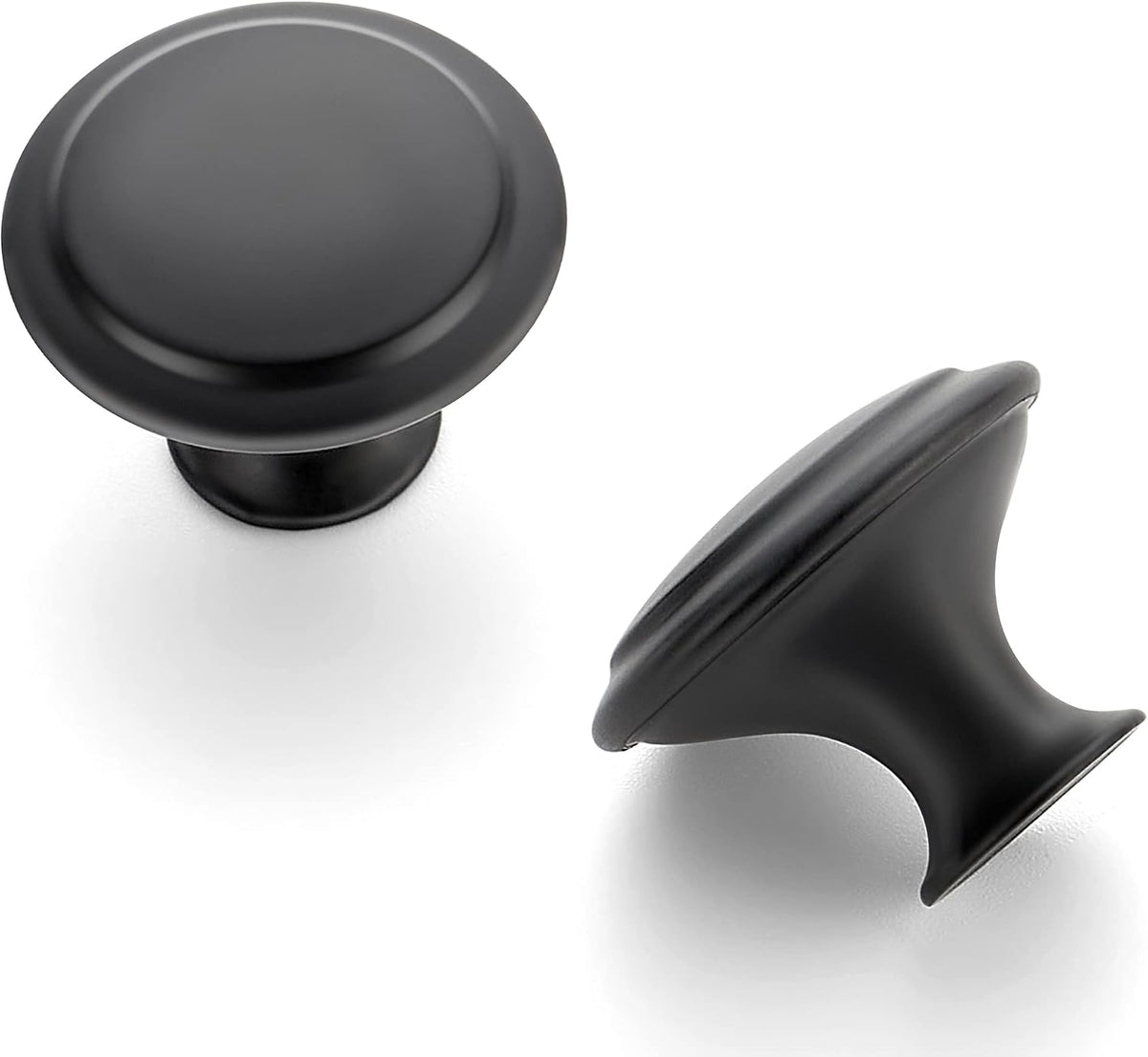 Ravinte Matte Black Cabinet Knobs Kitchen Pulls 1-1/4 Inch 40 Pack