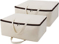 2 Pack Cotton Storage Bags for Duvets, Blankets, Soft Blanket Organizer Bag