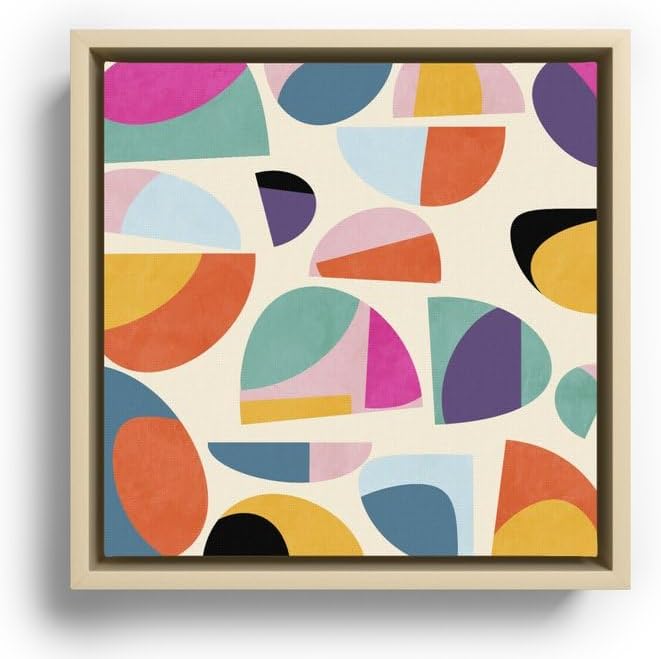 Society6 Abstract Modern Mid Century Canvas Print - Modern Wall Art by Ana Rut Bre Fine Art - Framed Canvas, Gallery-Quality Canvas with Fade-Resistant Ink, 10 X 10, Black