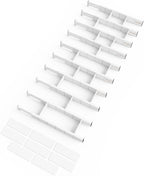 SpaceAid Bamboo Drawer Dividers with Inserts and Labels, Kitchen Adjustable Drawer Organizers, Expandable Organization for Home, Office, Dressers, 4 Dividers with 9 Inserts (17"-22" Natural)