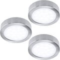 LUMILAND Wired LED Puck Lights 120V (2.7Wx3) Plug-in Lighting Warm White, LED Cabinet Light for Kitchen Can Be Surface Mount or Recess Mount, Satin Nickle