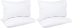 Amazon Basics 400 Thread Count 100% Cotton Pillow Cases, Soft, Wrinkle Resistant, Sateen Weave, Standard Size, 30" x 20", Dark Gray, Set of 2