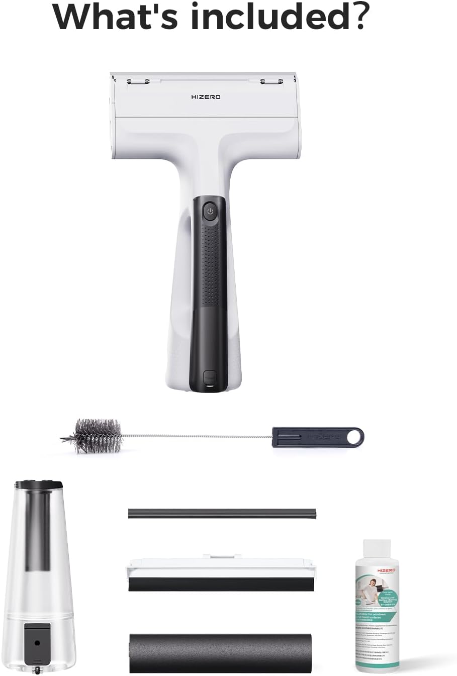 HIZERO H100R Window Squeegee, Electric Shower Squeegee for Glass Doors