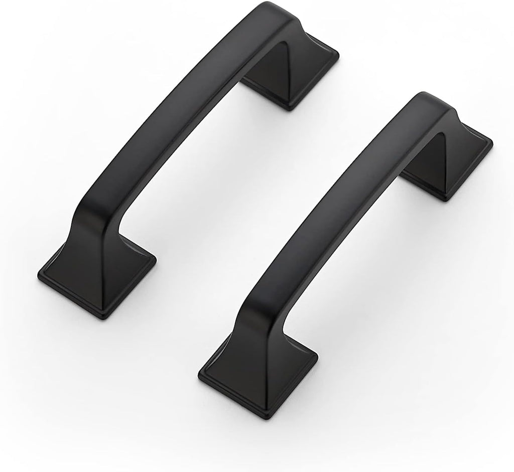 Ravinte Matte Black Square Foot Arch Cabinet Pulls 3 Inch 30 Pack