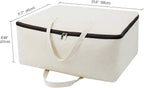 2 Pack Cotton Storage Bags for Duvets, Blankets, Soft Blanket Organizer Bag