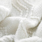 BOURINA Off White Throw Blanket 60x80 Inches Throw Textured Solid Soft Sofa - Image 5