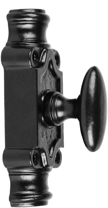 A29 Hardware 2 Feet Oval Style Iron Cremone Bolt for Cabinets, Black Powder Coat Finish