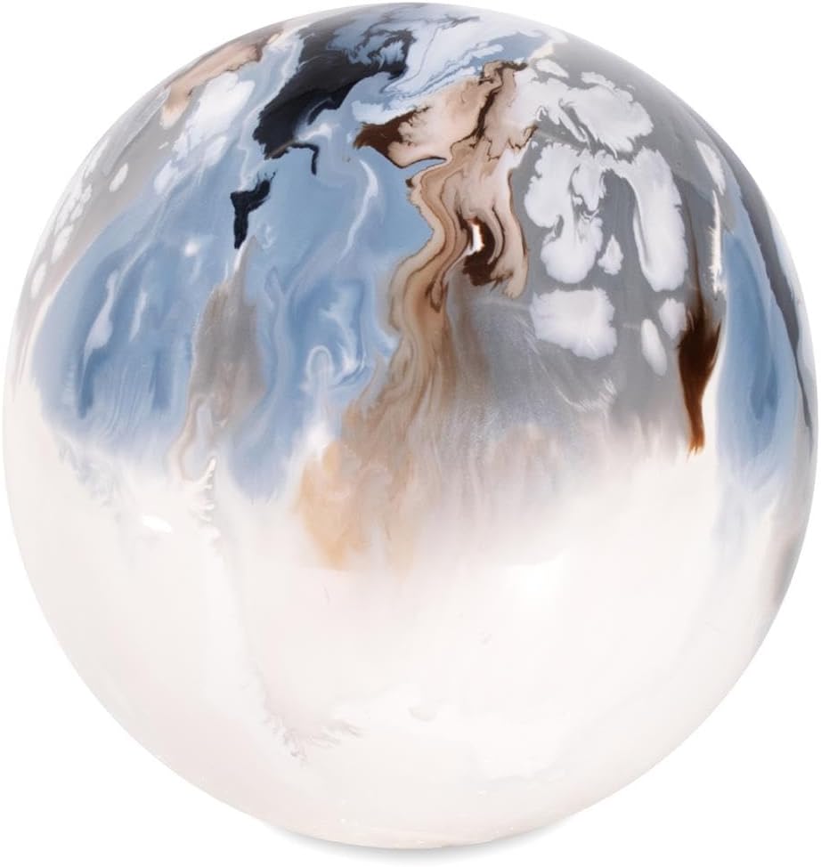 Howard Elliott Collection Aegean Blue Orbs- Small Round Blue 4.1/4H X 4.1/4W X 4.1/4D