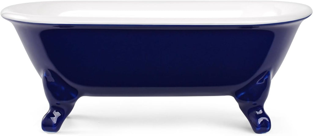6.5" Mini Clawfoot Bathtub Soap Dish,Bar Soap Holder,Navy Blue