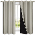 NICETOWN Natural 100% Blackout Lined Curtains, 2 Thick Layers Completely by NICETOWN