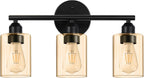 3-Light Bathroom Vanity Light Fixtures, Silver Finish, 17.3''
