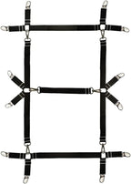 Bed Sheet Straps,Fitted Sheet Clips,Adjustable Bed Sheet Fasteners for Fitted Bed Sheets, Bed Scrunchie for Mattress Pad Covers (Black3)