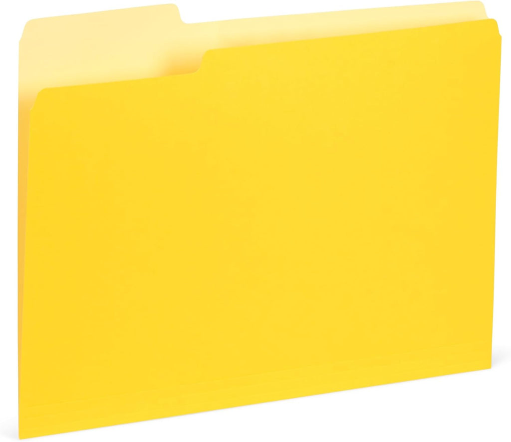 Blue Summit Supplies 100 File Folders, Letter Size, 1/3 Cut, Assorted