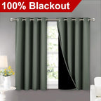 NICETOWN Dark Mallard 100% Blackout Curtains 45 inches Long, 2 Thick Layers - Image 2