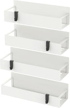HuggieGems Metal Magnetic Spice Rack for Refrigerator Cream White, 4 Pack
