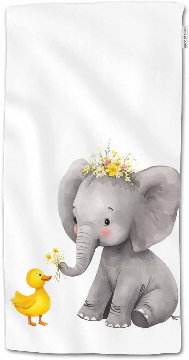 HGOD DESIGNS Flower Hand Towels White Black Damask Flower Floral Soft Hand Towel for Bathroom Kitchen Yoga Gym Decorative Towels 15"X30"