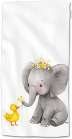 HGOD DESIGNS Flower Hand Towels White Black Damask Flower Floral Soft Hand Towel for Bathroom Kitchen Yoga Gym Decorative Towels 15"X30"