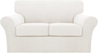 Turquoize 3 Piece Sofa Covers for 2 Cushion Couch Sofa Slipcover Soft Couch by Turquoize