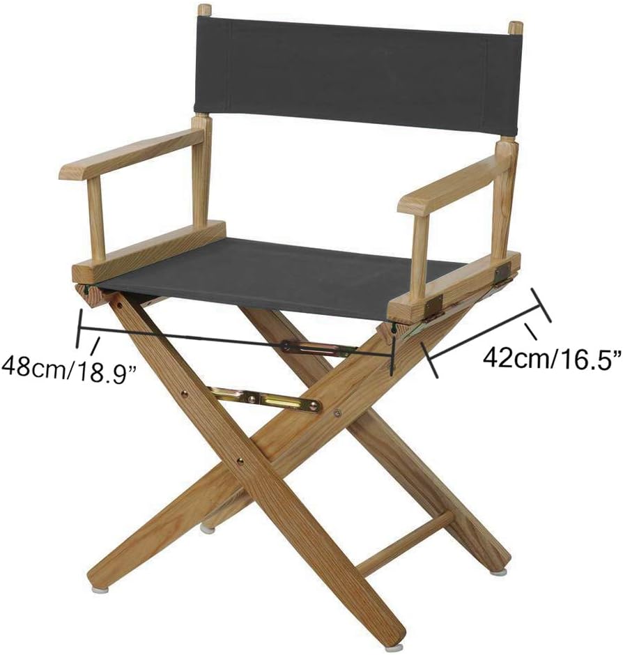 STAY GENT 2 Set Replacement Cover Canvas for Directors Chair, 20cm X 52cm + 52cm X 41cm, Grey