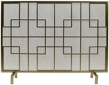 Christopher Knight Home Dorothy Modern Single Panel Iron Firescreen, Gold Finish