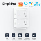 Smart Plug, Works with Alexa & Google Assistant, Smart Life App & Voice Control, Energy Monitoring, Timer Scheduling, No Hub Required, App Remote Control, 2.4 GHz WiFi Outlet, 10A 2-Pack