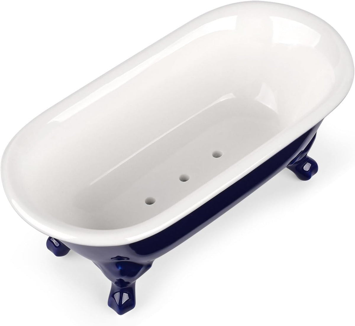 6.5" Mini Clawfoot Bathtub Soap Dish,Bar Soap Holder,Navy Blue