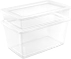 Sterilite Storage Box, Stackable Clear Plastic Bins, 41 Quart, 6-Pack