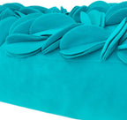 KINGROSE 3D Flower Pillow Case Handmade Decorative Throw Pillow Cover Solid Rectangular Cushion Cover for Sofa Couch Bed Living Room 12 x 20 Inches Wool Dark Cyan