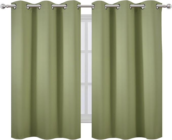 LEMOMO Sage Green Blackout Curtains/38 x 54 Inch/Set of Two Panels Grommet - Image 2