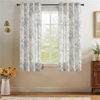 jinchan Linen Floral Curtains 63 Inch Length by JINCHAN