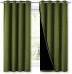 NICETOWN 100% Blackout Curtains 45 inches Long, Olive Green, 1 Pair, 52 inches - Image 2
