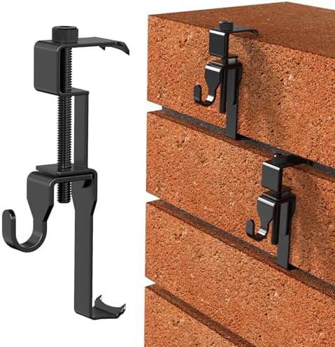 Lewufe Stainless Steel Brick Wall Clips, Brick Hooks Clamp Outdoor Heavy Duty 1-3/4" to 2-1/2" Brick Hook Brick Hangers No Drill, 6 Packs
