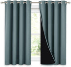 NICETOWN 100% Blackout Curtains 54 inches Long, Double-Deck Completely Blackout by NICETOWN