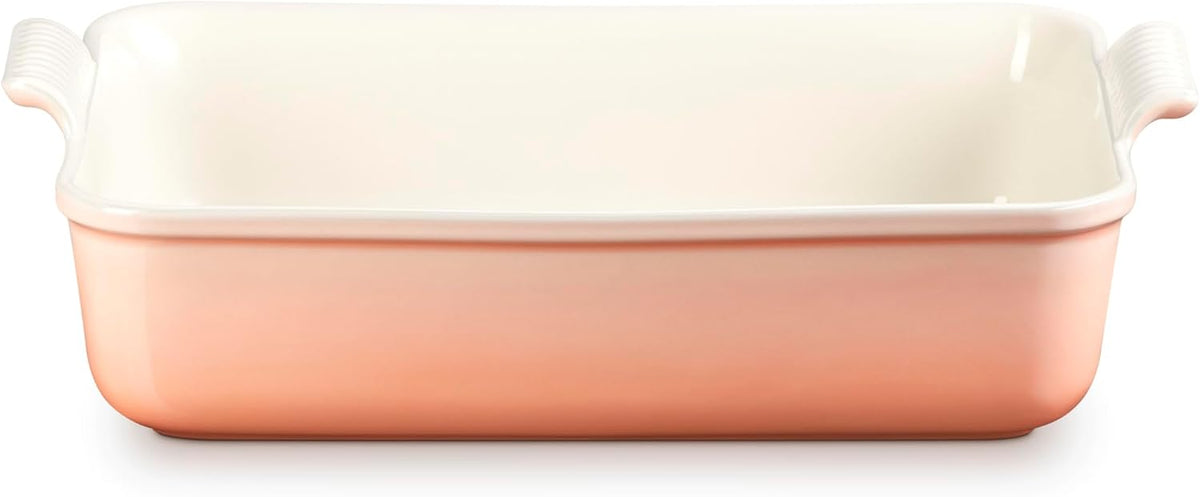 Le Creuset Stoneware Deep Rectangular Lasagna Dish, 6.75 qt., Peche