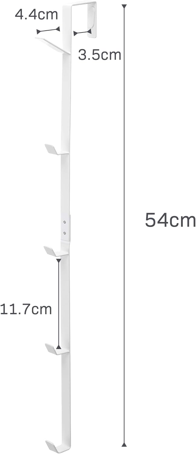 YAMAZAKI Home Over The Door Hooks - Vertical Hanging Coat Rack, Steel, Over-The-Door, No Assembly Req., Fits Doors up to 1.375" Thick