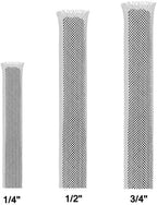 50ft Braided Wire Loom Sleeving Kit,Cable Management Sleeve,Wire Protector Tubing,Cord Organizer Used at Home or Office, to Protect Cables in Automotive, Military, Marine(White,1/4inch)